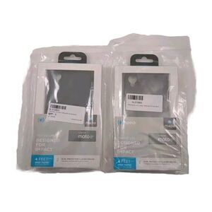 Moto E6 Case Speck Presidio Lite Slim & Protective Black 4ft Drop Lot of 2